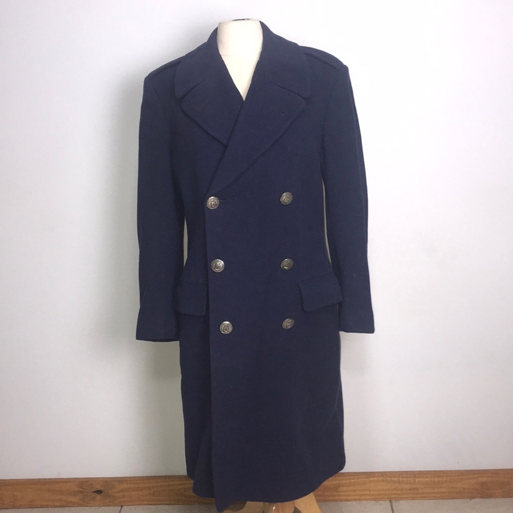 Vintage navy military heavy wool coat MED/LG costume cosplay steampunk surplus